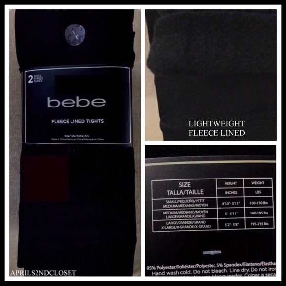BEBE 2 FLEECE LINED LEGGINGS FOOTLESS TIGHTS A2C - Picture 12 of 14